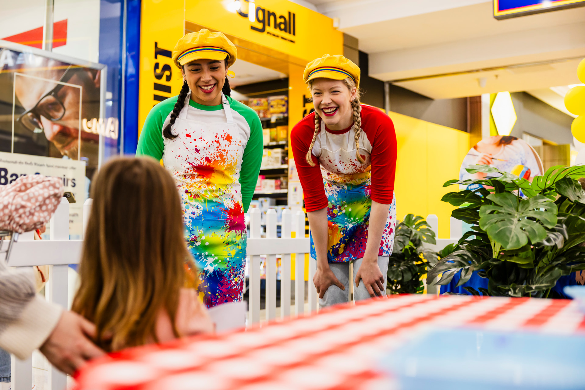Cheeky Monkey Club hosts at a colourful kids craft activity